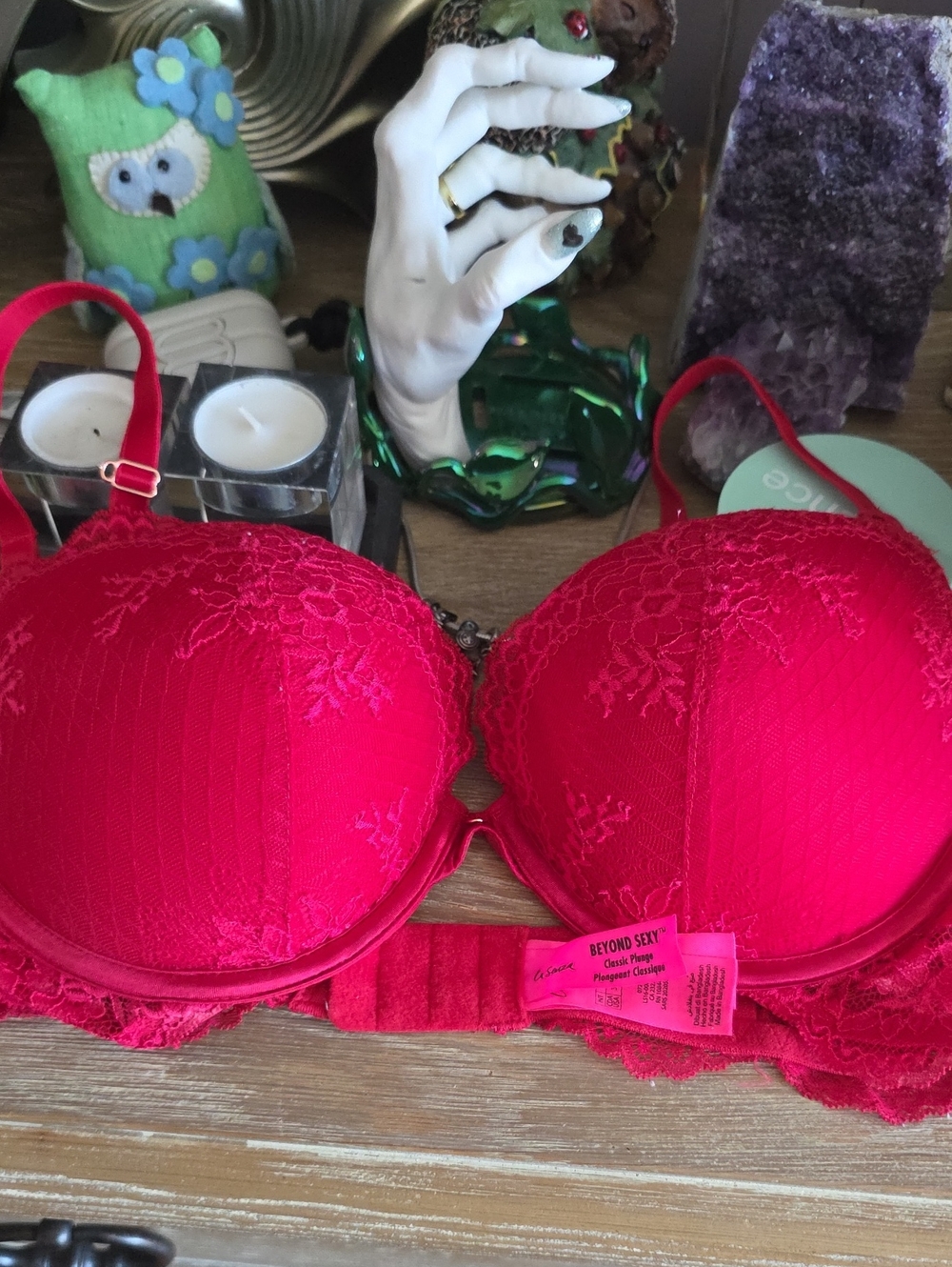 La SENZA Hot Pink Lace Push-Up Bra